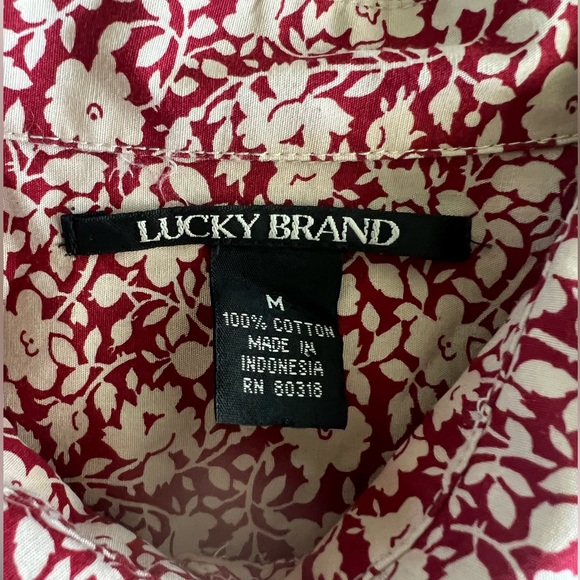 Lucky Brand Long Sleeve Button Up Shirt Floral Pattern Size M - Picture 3 of 5